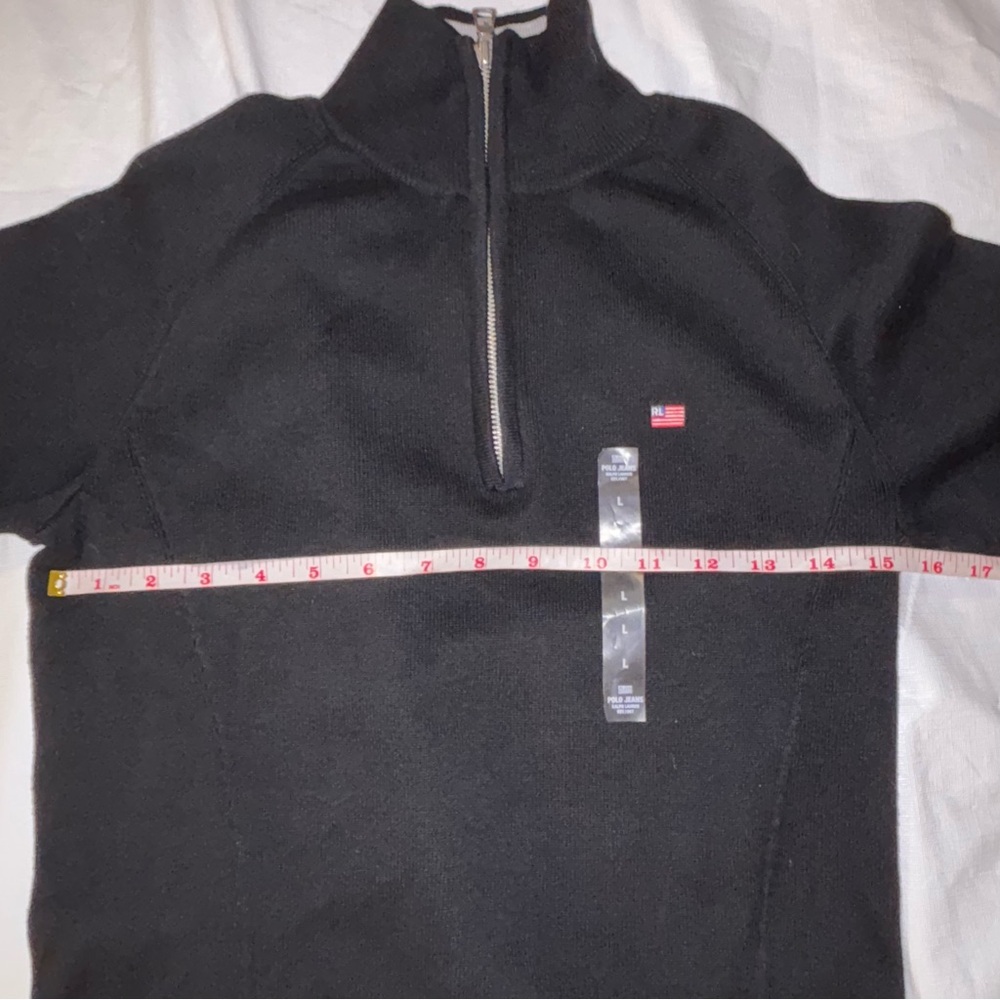 Polo Jeans Co. Ralph Lauren 1/4 Zip Woman’s Sz.L Sweater NWT Y2K Heavy Knit - Picture 5 of 5